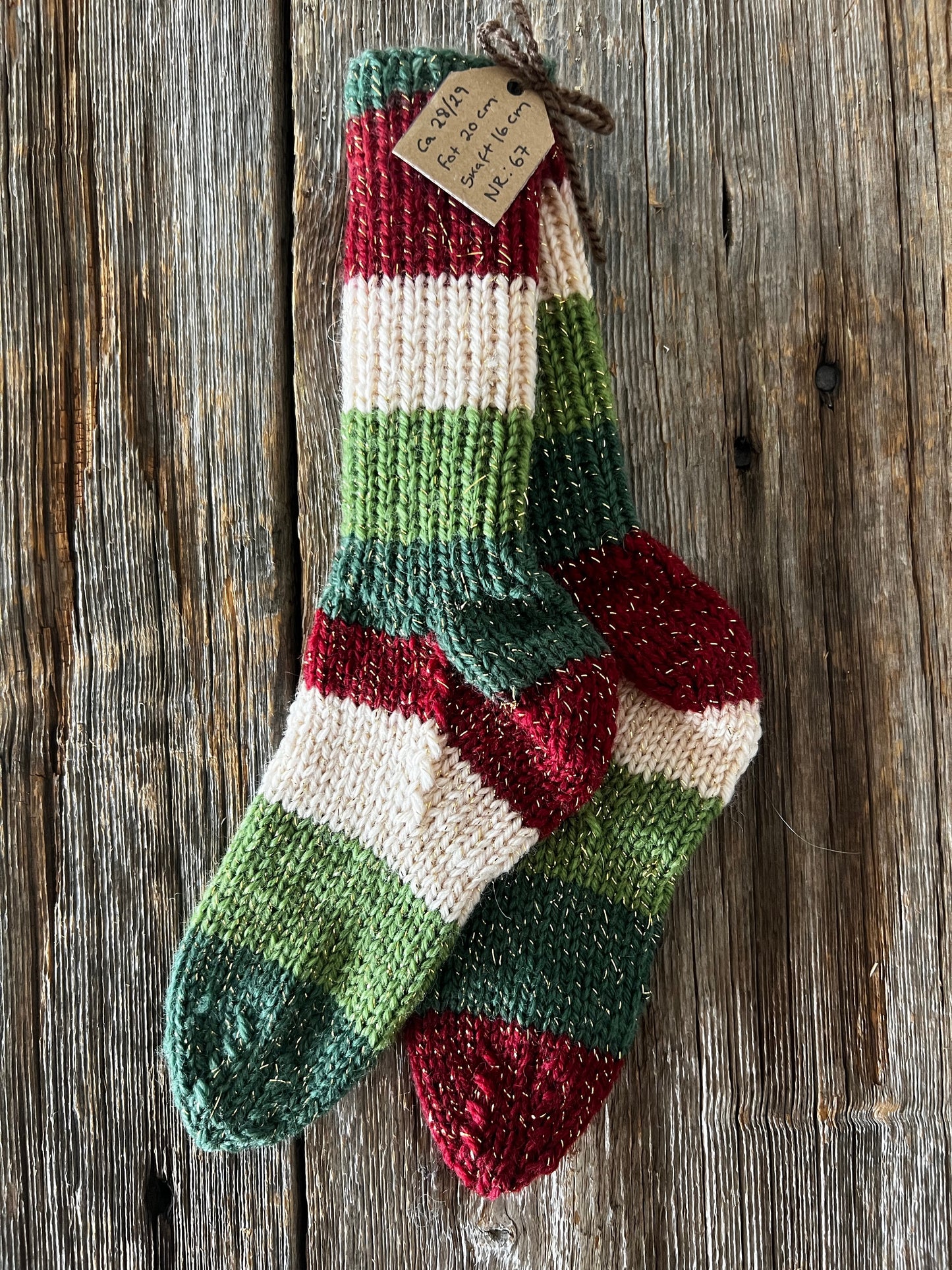 Handstickade sockor 28/29 Nr 67