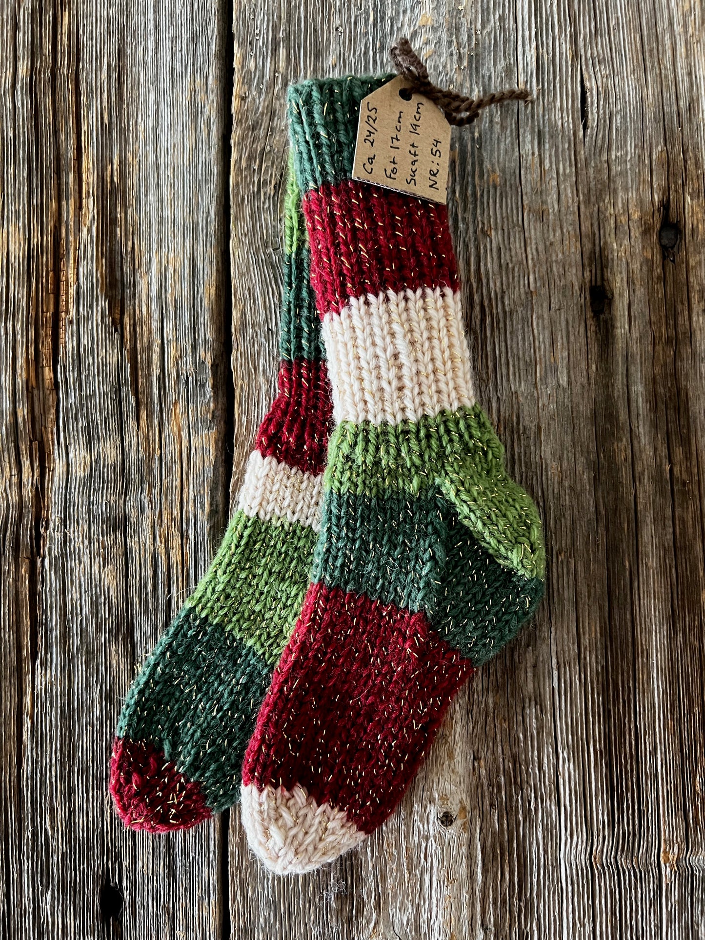 Handstickade sockor 24/25 Nr 54