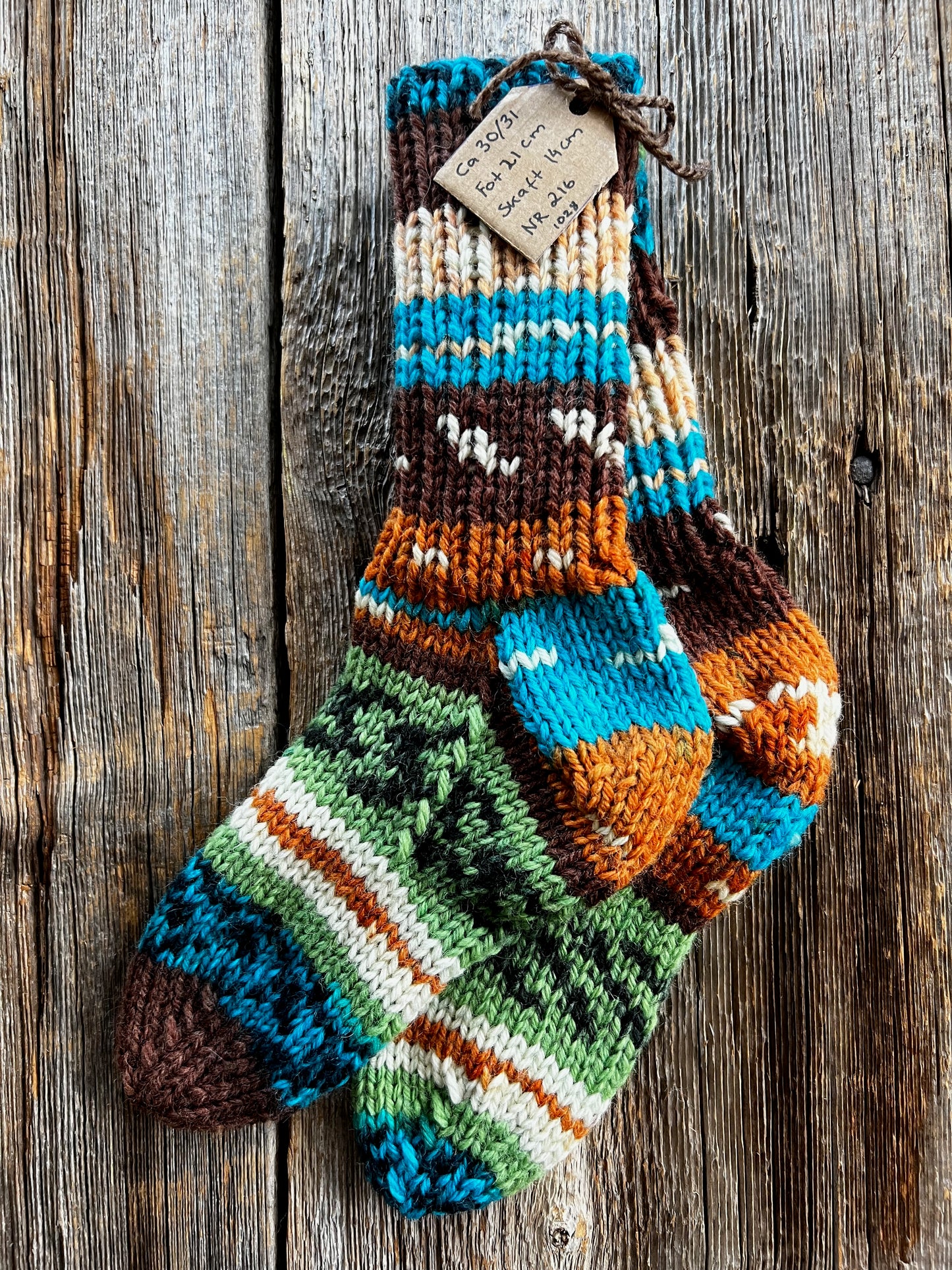 Handstickade sockor 30/31 Nr 216