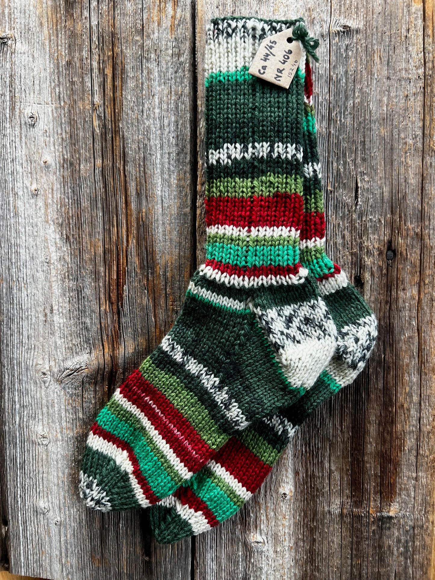 Handstickade sockor 44/45 Nr 406