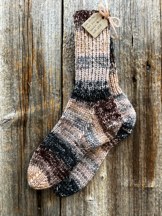 Handstickade sockor 34/35 Nr 258