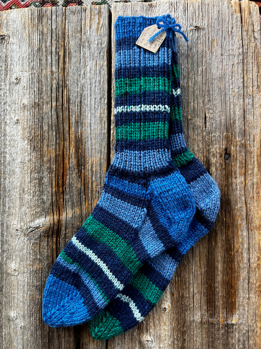 Handstickade sockor 44/45 Nr 380