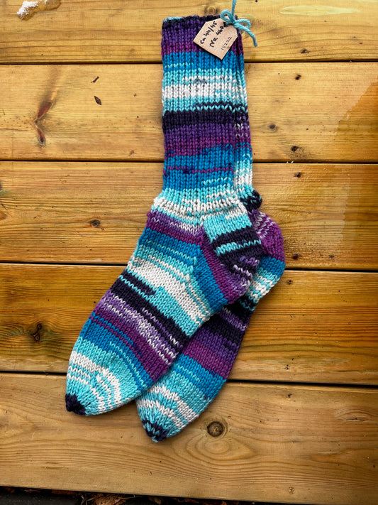 Handstickade sockor 44/45 Nr 460